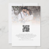 Boho Rustic Pampas Script QR Code Foto Wedding Einladung (Rückseite)