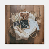boho rustic pregnancy announcement keepsake  magnet (Vorne)