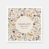 Boho Rustic Pumpkin Autumn Brautparty Serviette (Vorderseite)