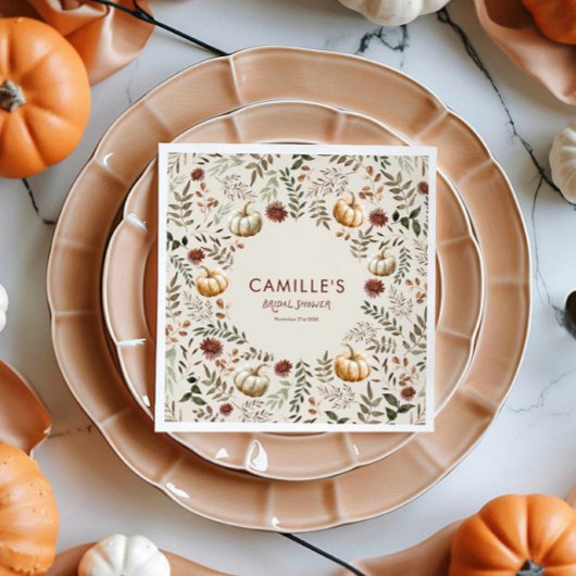 Boho Rustic Pumpkin Autumn Brautparty Serviette