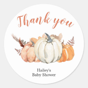 Boho Rustic Pumpkin Baby Dusche Danke Sticker