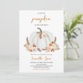 Boho Rustic Pumpkin Baby Shower Einladung (Stehend Vorderseite)