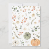 Boho Rustic Pumpkin Baby Shower Einladung (Rückseite)