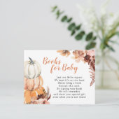Boho Rustic Pumpkin Books for Baby Card Einladungspostkarte (Stehend Vorderseite)
