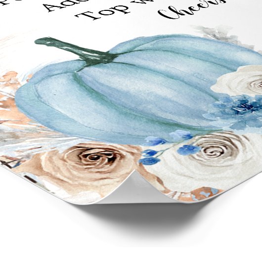 Boho Rustic Pumpkin Fall Baby Dusche Mimosa Bar Poster (Ecke)