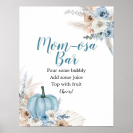 Boho Rustic Pumpkin Fall Baby Dusche Mimosa Bar Poster