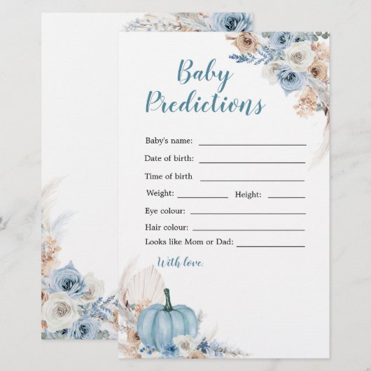 Boho Rustic Pumpkin Fall Baby Vorhersagen (Vorne/Hinten)