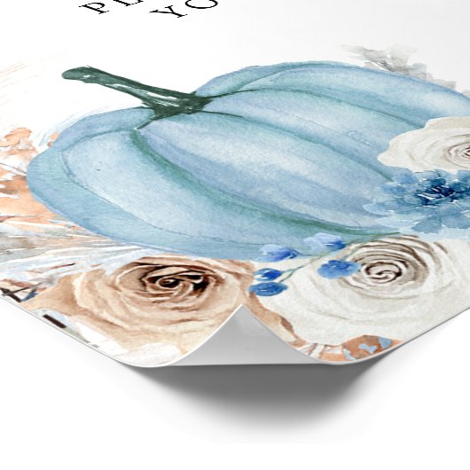 Boho Rustic Pumpkin Fall Babydusche Getränke Unter Poster (Ecke)