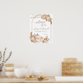Boho Rustic Pumpkin Fall Begrüßungszeichen Poster (Küche)