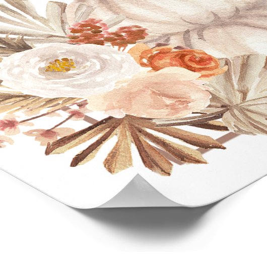 Boho Rustic Pumpkin Fall Begrüßungszeichen Poster (Ecke)