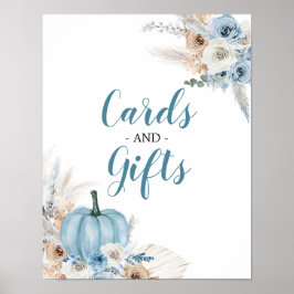 Boho Rustic Pumpkin Fall Cards & Gifts Poster