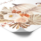 Boho Rustic Pumpkin Fall Er oder sie unterschreibe Poster (Ecke)