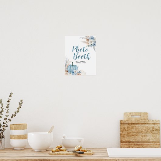 Boho Rustic Pumpkin Fall Foto Booth Sign Poster (Küche)