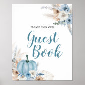 Boho Rustic Pumpkin Fall Guest Book Sign Poster (Vorne)
