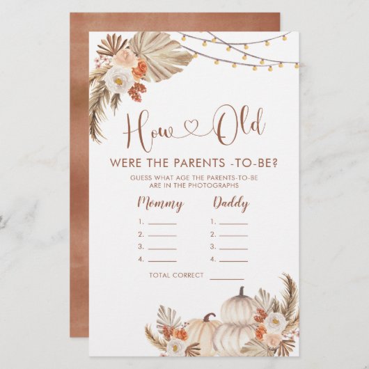 Boho Rustic Pumpkin Fall in der Liebe wie alte Elt (Vorne/Hinten)