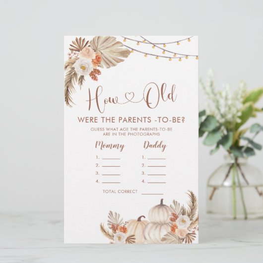 Boho Rustic Pumpkin Fall in der Liebe wie alte Elt (Stehend Vorderseite)