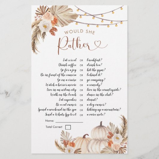 Boho Rustic Pumpkin Fall in der Liebe würde sie eh (Vorderseite)