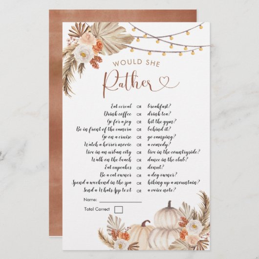 Boho Rustic Pumpkin Fall in der Liebe würde sie eh (Vorne/Hinten)