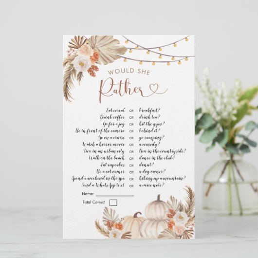 Boho Rustic Pumpkin Fall in der Liebe würde sie eh (Stehend Vorderseite)