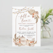 Boho Rustic Pumpkin Fall in Liebe Baby Dusche Einladung (Stehend Vorderseite)