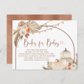 Boho Rustic Pumpkin Fall in Liebe Books for Baby Einladungspostkarte (Vorne/Hinten)