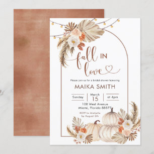 Boho Rustic Pumpkin Fall in Liebe Brautparty Einladung
