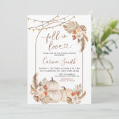 Boho Rustic Pumpkin Fall in Liebe Brautparty Einladung (Stehend Vorderseite)