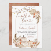 Boho Rustic Pumpkin Fall in Liebe Brautparty Einladung (Vorne/Hinten)