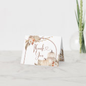 Boho Rustic Pumpkin Fall in Liebe Faltkarte Dankeskarte (Vorderseite)