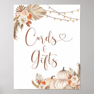 Boho Rustic Pumpkin Fall in Liebe Karten & Geschen Poster