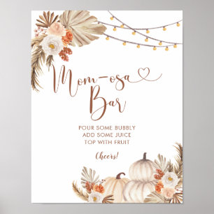 Boho Rustic Pumpkin Fall in Liebe Mama-osa Bar Poster