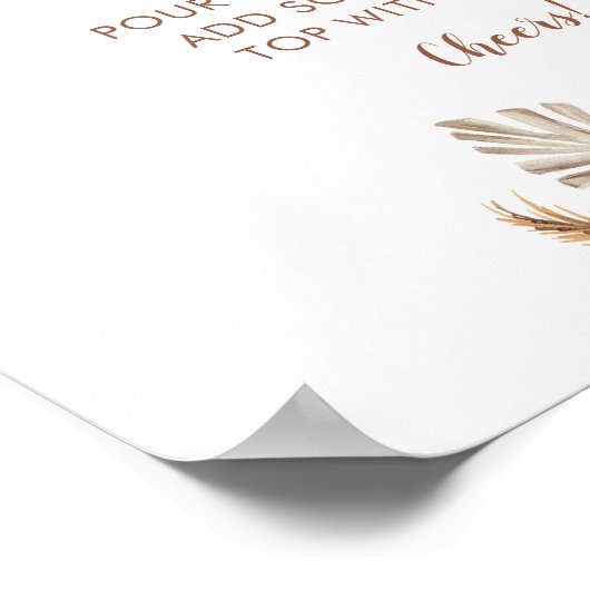 Boho Rustic Pumpkin Fall in Liebe Mimosa Bar Poster (Ecke)