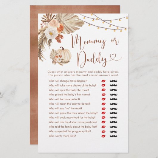 Boho Rustic Pumpkin Fall in Liebe Mommy oder Daddy (Vorne/Hinten)