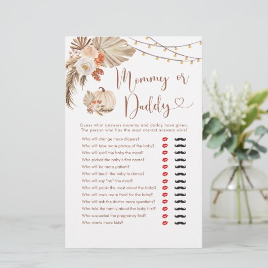 Boho Rustic Pumpkin Fall in Liebe Mommy oder Daddy (Stehend Vorderseite)