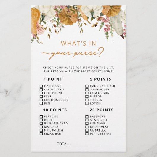 Boho Rustic Pumpkin Fall in Liebe Purgame (Vorderseite)