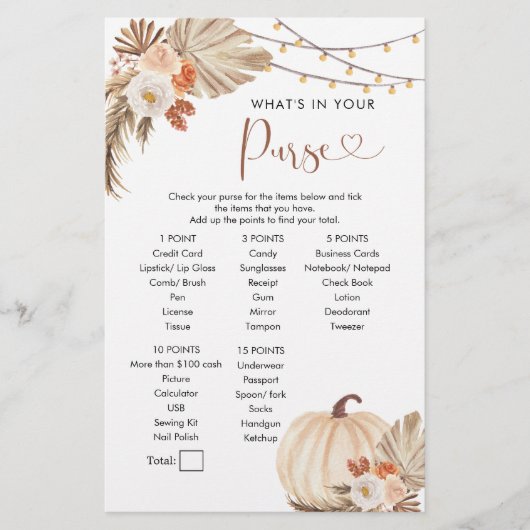 Boho Rustic Pumpkin Fall in Liebe Purgame (Vorderseite)