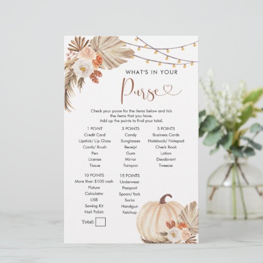 Boho Rustic Pumpkin Fall in Liebe Purgame (Stehend Vorderseite)