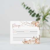 Boho Rustic Pumpkin Fall in Liebe Rezept Card Einladung (Stehend Vorderseite)