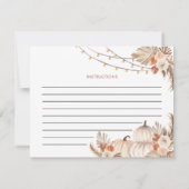 Boho Rustic Pumpkin Fall in Liebe Rezept Card Einladung (Rückseite)