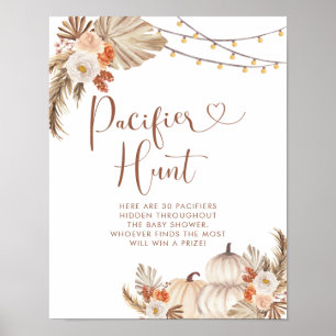 Boho Rustic Pumpkin Fall in Liebe Schnuller Jagd Poster