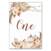 Boho Rustic Pumpkin Fall in Liebe Tischnummer (Rückseite)