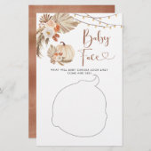 Boho Rustic Pumpkin Fall Liebe Baby Face Card (Vorne/Hinten)