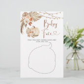 Boho Rustic Pumpkin Fall Liebe Baby Face Card (Stehend Vorderseite)