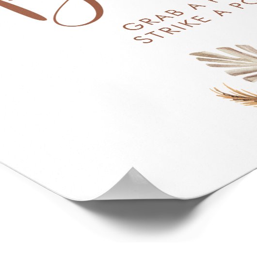 Boho Rustic Pumpkin Fall Liebe Foto Booth Sign Poster (Ecke)