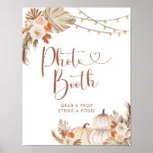 Boho Rustic Pumpkin Fall Liebe Foto Booth Sign Poster (Vorne)