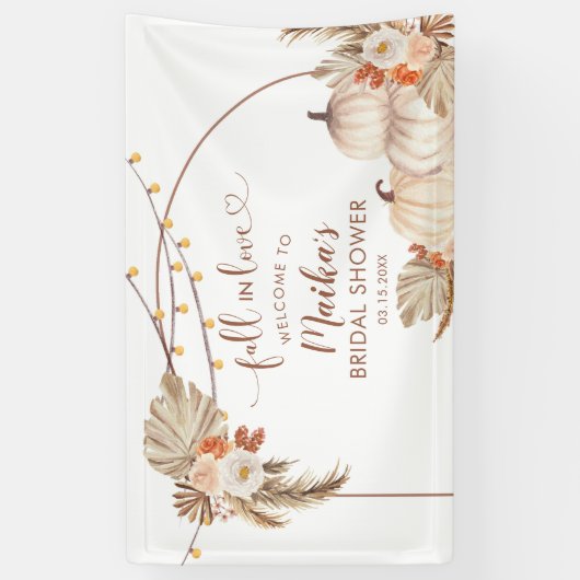 Boho Rustic Pumpkin Fall Liebe Große Banner (Vertikal)