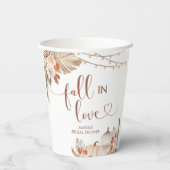 Boho Rustic Pumpkin Fall Liebe Paper Cup Pappbecher (Rückseite)