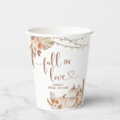 Boho Rustic Pumpkin Fall Liebe Paper Cup Pappbecher (Vorderseite)