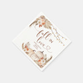 Boho Rustic Pumpkin Fall Liebe Paper Napkin Serviette (Ecke)