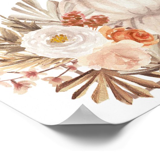 Boho Rustic Pumpkin Fall Liebe Willkommenszeichen Poster (Ecke)